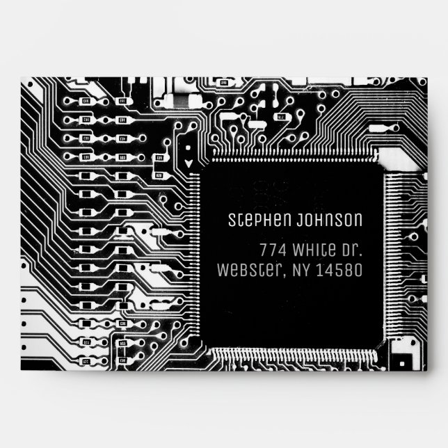 Black & white PCB printed circuit board electronic Envelope (Front)