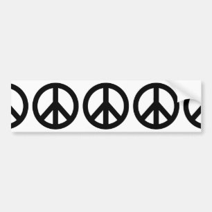 Black White Peace Sign Symbol Bumper Sticker