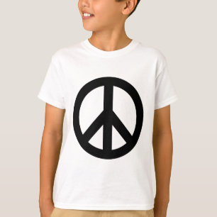 Black White Peace Sign Symbol T-Shirt