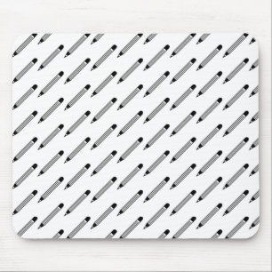 Black & White Pencil Mouse Mat