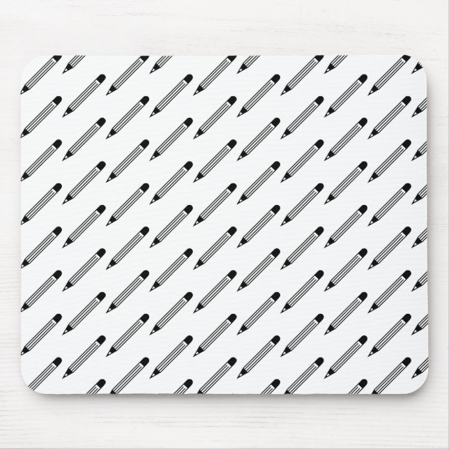 Black & White Pencil Mouse Mat (Front)