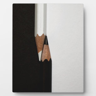 black white pencils plaque
