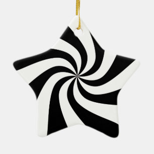 Black & White Peppermint Candy Star Tree Ornament