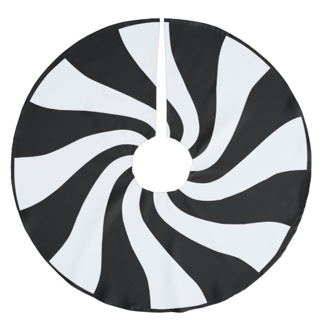 Black & White Peppermint Christmas Tree Skirt (Front)
