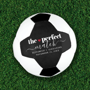 Black White Perfect Match Love Couple Custom Football