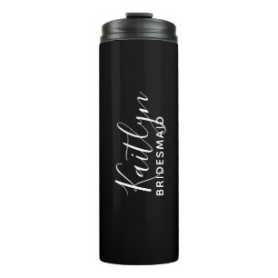 Black & White Personalised Bridesmaid  Thermal Tumbler