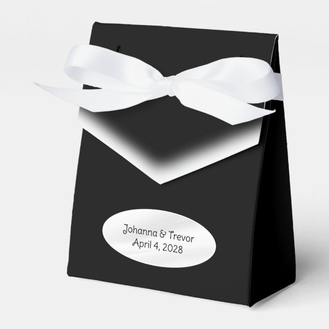 Black & White Personalised  Favour Box (Front Side)
