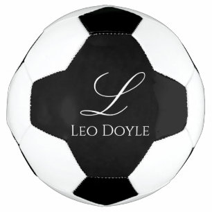 Black & White Personalised Initial Name Custom Football