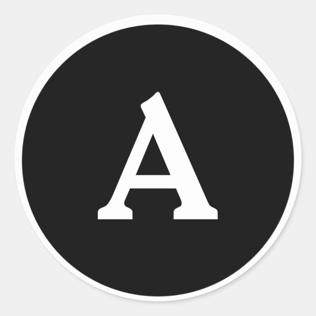 Black & White Personalised Monogram Envelope Seal (Front)