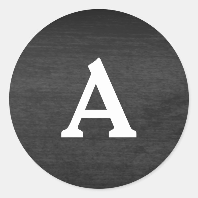 Black & White Personalised Monogram Envelope Seal (Front)