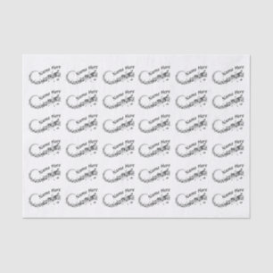 Black White Personalised Music Note Tissue Paper