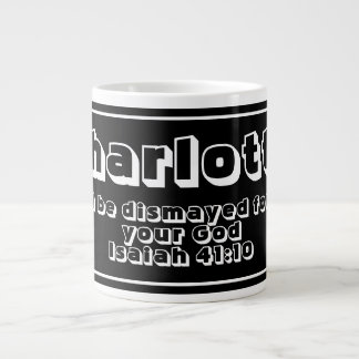Black & White Personalised Name Bible Verse Quote Large Coffee Mug