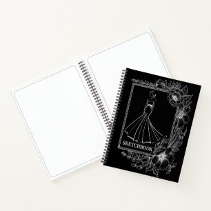 Black White Personalised Sketchbook for Drawing Notebook