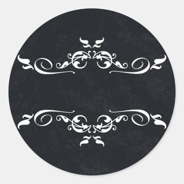 Black & White Personalised Thank You Classic Round Sticker (Front)