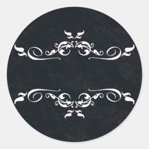 Black & White Personalised Thank You Classic Round Sticker