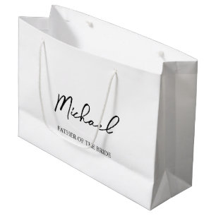 Black & White Personalised Wedding Party Name Gift Large Gift Bag