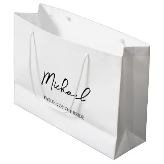 Black & White Personalised Wedding Party Name Gift Large Gift Bag