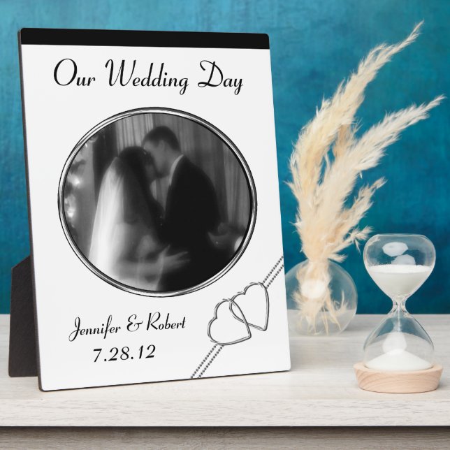 Black & White Personalised Wedding Plaque (Side)