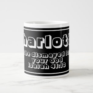 Black & White Personalized Name Bible Verse Quote  Large Coffee Mug