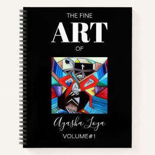 Black White Personalized Sketchbook Artist Name Notebook