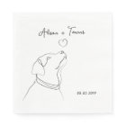 Black White Pet Doodle Engagement Wedding Monogram