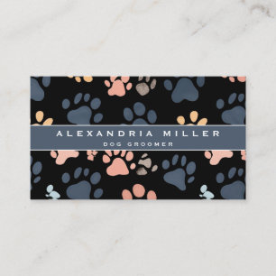 Black & White Pet Groomer Business Card