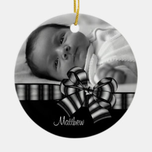 Black & White Photo Baby Ornament
