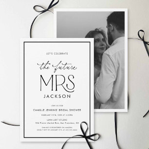 Black & White Photo Bridal Shower Invitation