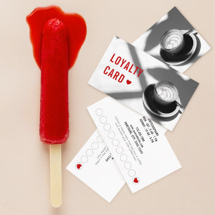 Black White Photo Coffee Shop Loyalty Card
