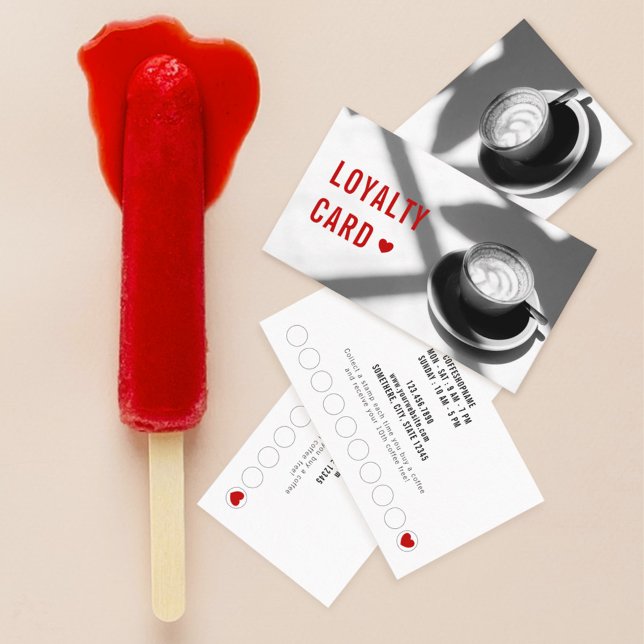 Black White Photo Coffee Shop Loyalty Card (Creator Uploaded)