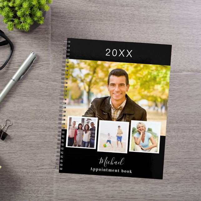 Black white photo collage appointments 2026 planner (Creator Uploaded)