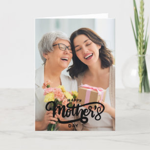 Black White Photo Collage Gift Happy Mother's Day  Holiday Card