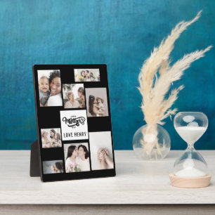 Black White Photo Collage Gift Happy Mother's Day  Plaque
