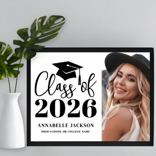 Black White Photo Graduation Poster