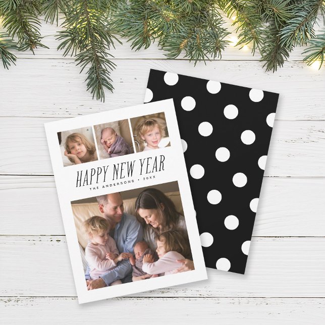 Black & White Photo Happy New Year Card (Creator Uploaded)