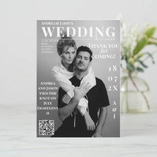 Black & White Photo Magazine Cover Wedding Invitation