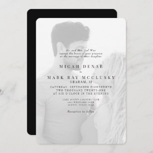 Black & White Photo Modern Wedding Invitation