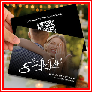 Black & White Photo   QR Code Save the Date
