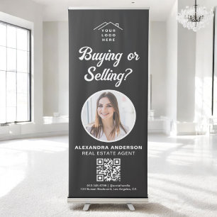 Black White Photo Realtor Real Estate Retractable Banner