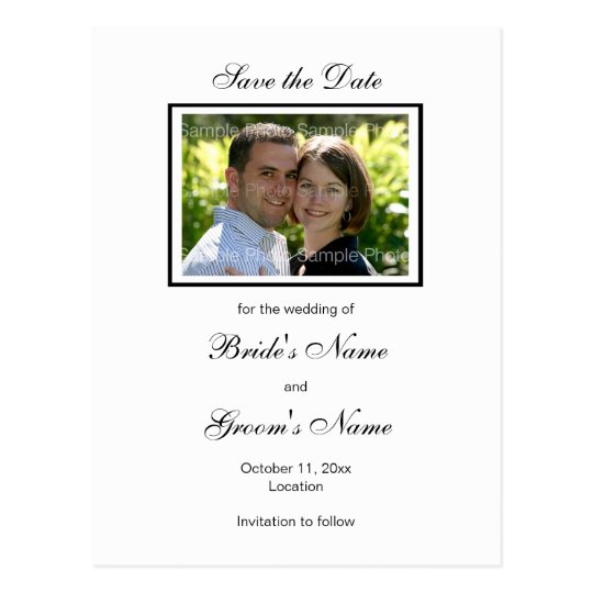 Black White Photo Save the Date Postcards