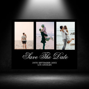 Black White Photo Wedding Save The Date  Holiday Postcard