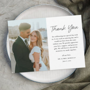 Black & White Photo Wedding Thank You Card Magnet