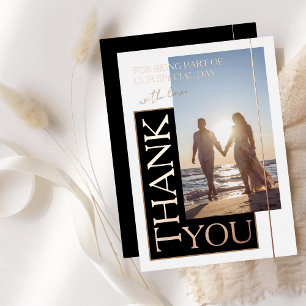 Black White Photo Wedding Thank You Rose