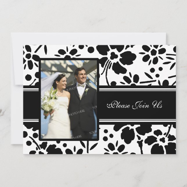 Black & White Photo Wedding Vow Renewal Invitation (Front)