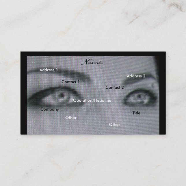 Black & White Photographer Business Card (Front)