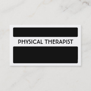 Black white Physical Therapist business cards