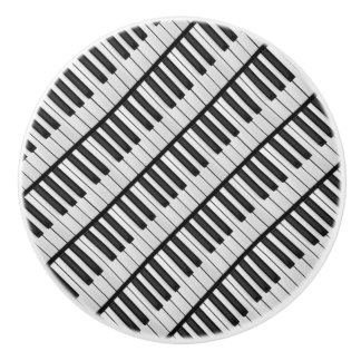 Black & White Piano Keys Ceramic Knob