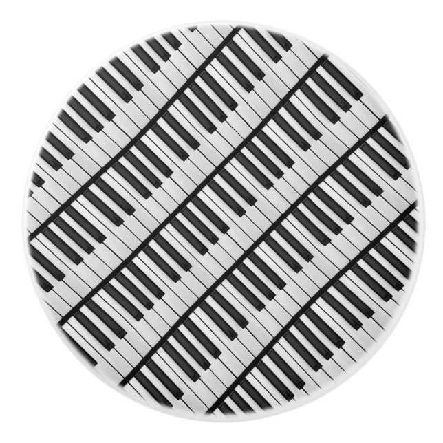 Black & White Piano Keys Ceramic Knob (Front)