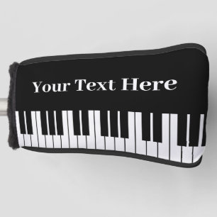 Black & white piano keys custom putter golf head cover