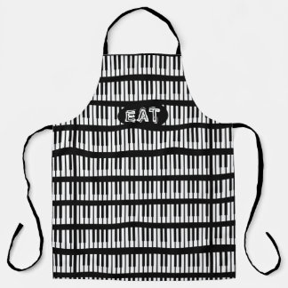 Black White Piano Keys Epic Music Design Apron